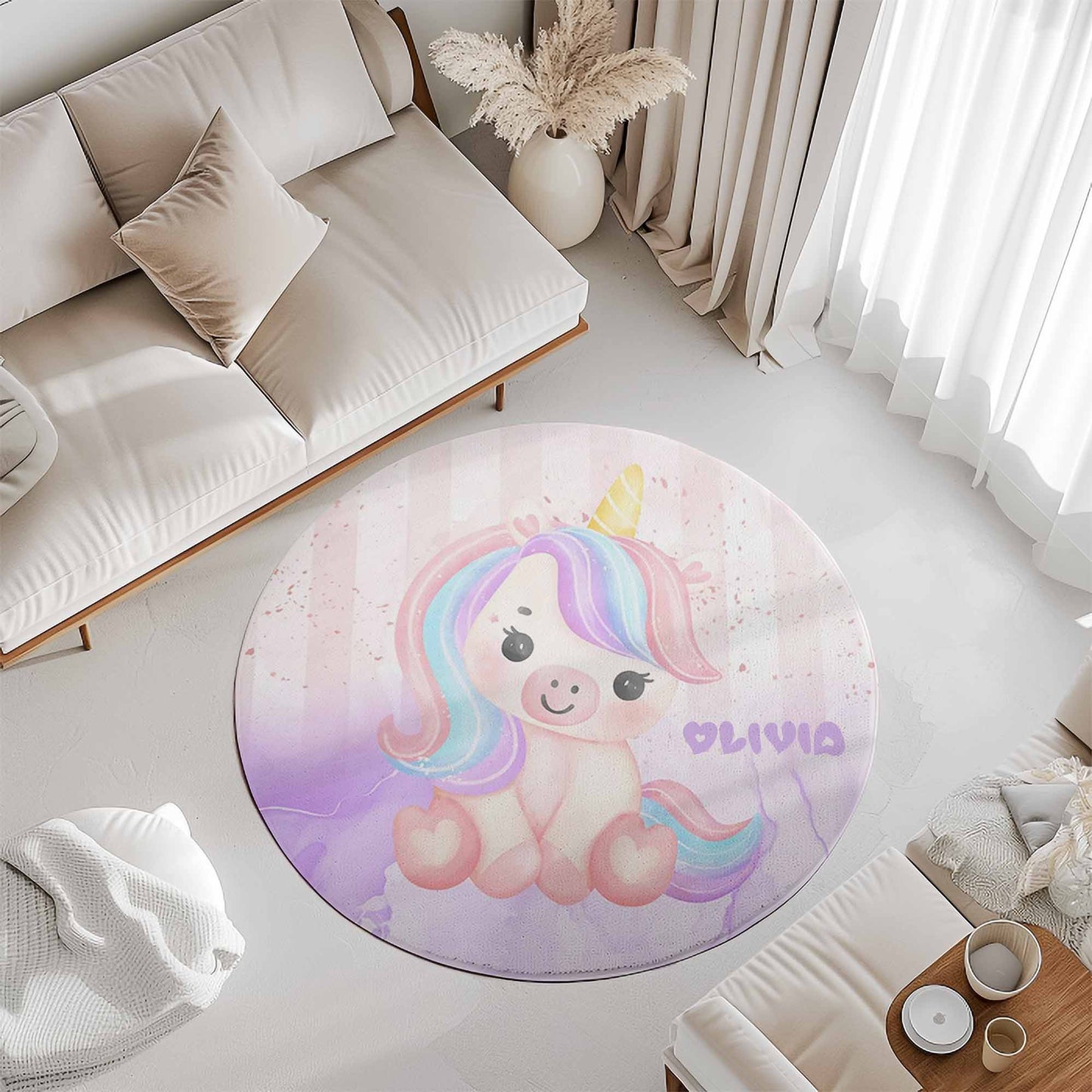 Baby Unicorn Round Rug