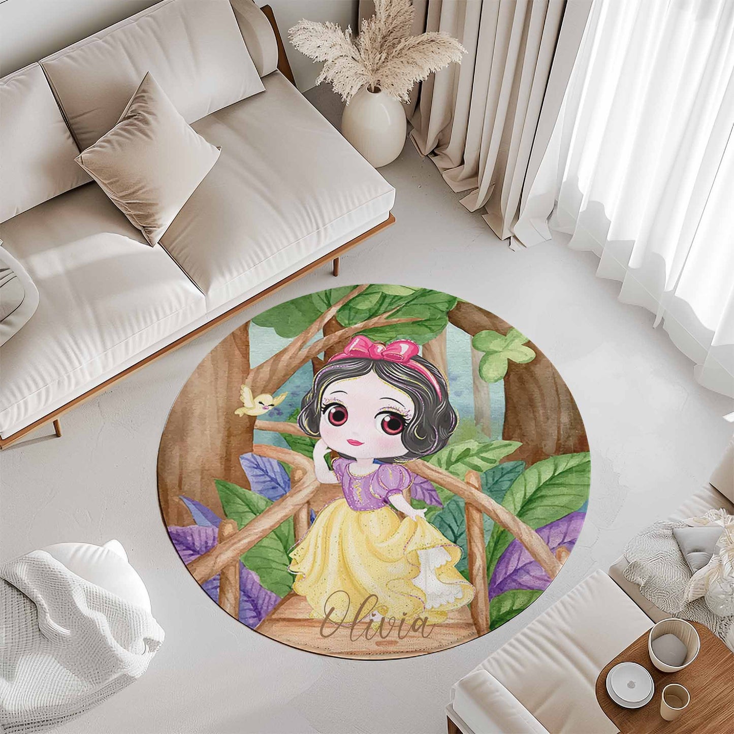 Princess Girl Round Rug