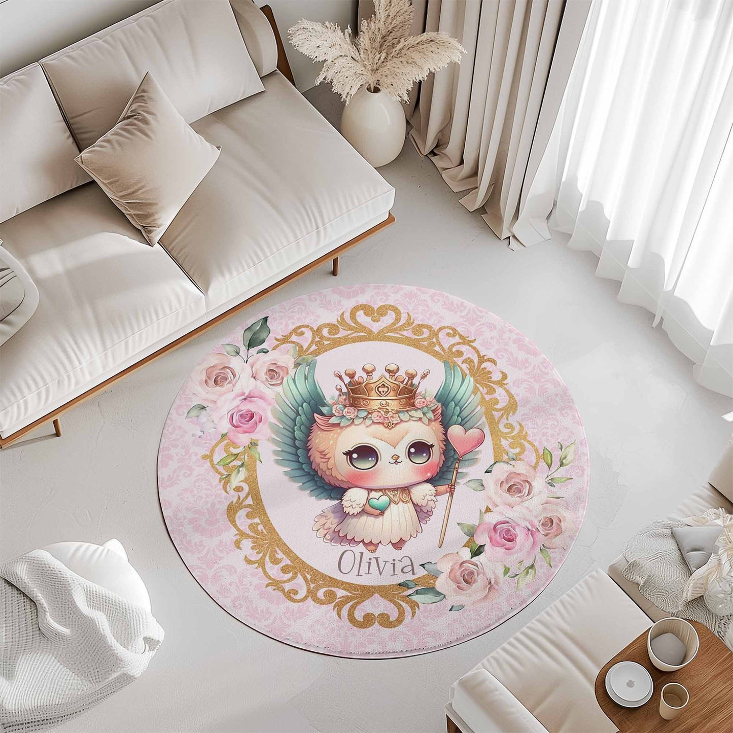 Princess Owl Round Rug