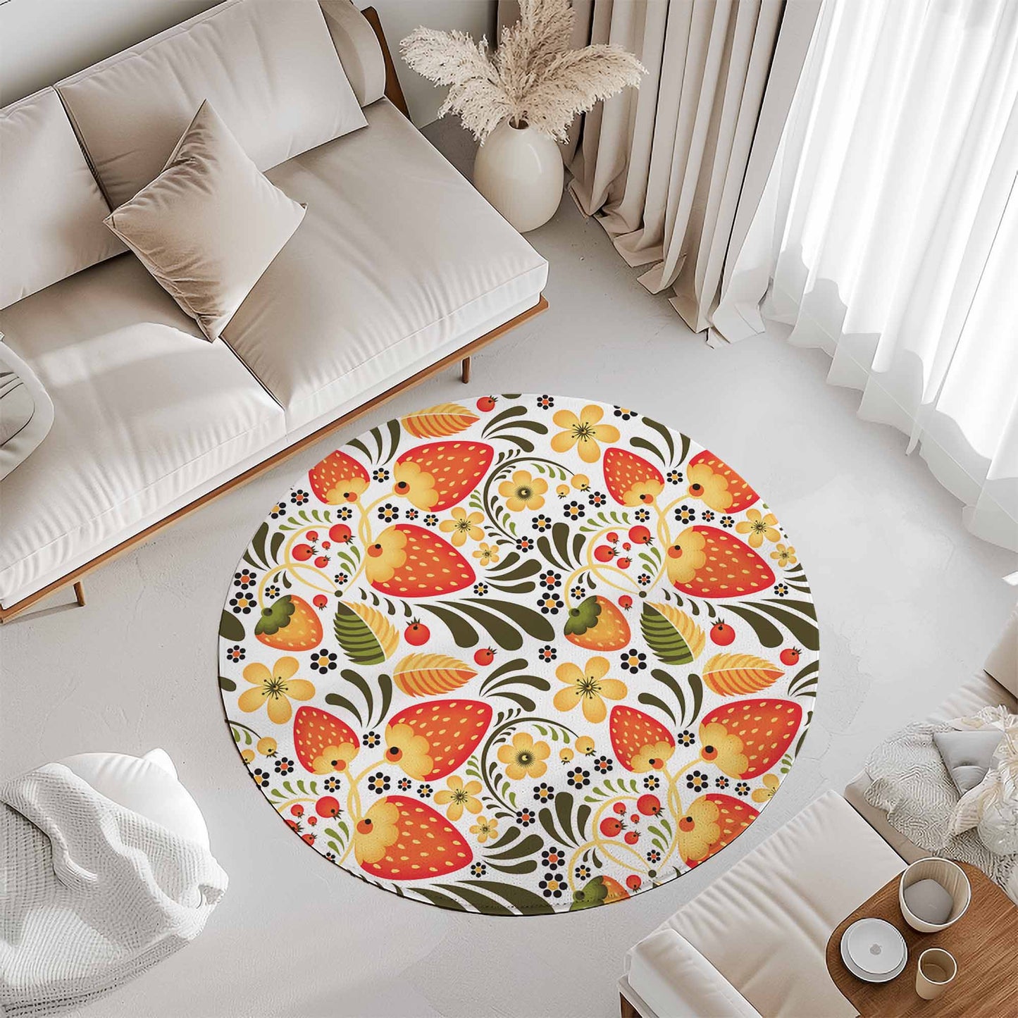 Strawberry Round Rug
