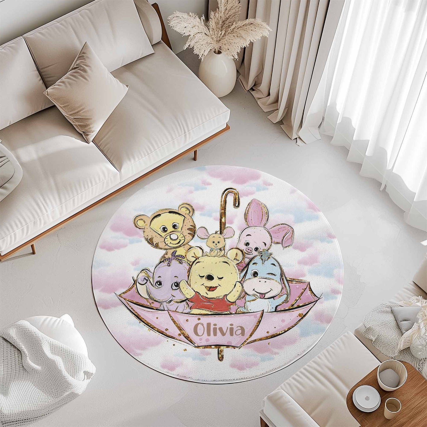 Safari Animals Round Rug