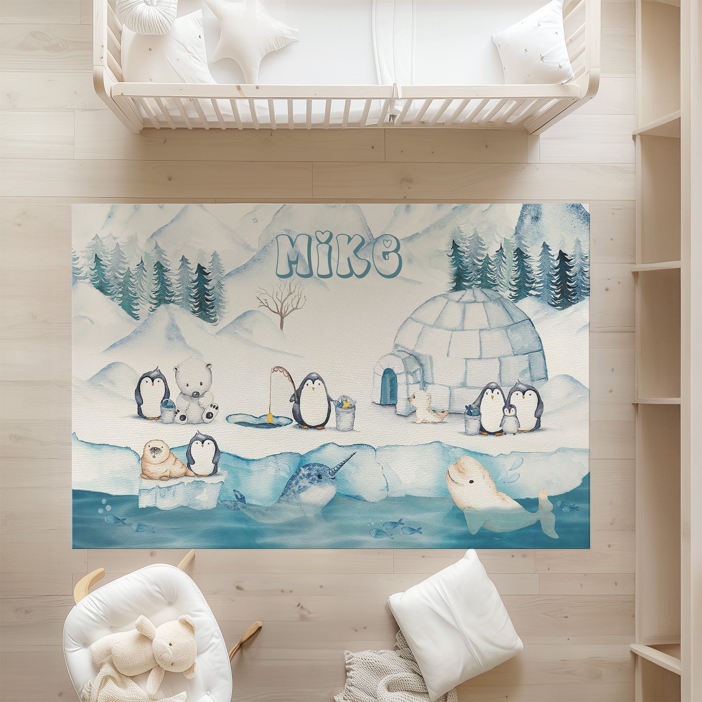 Arctic Animals Nursery Rug