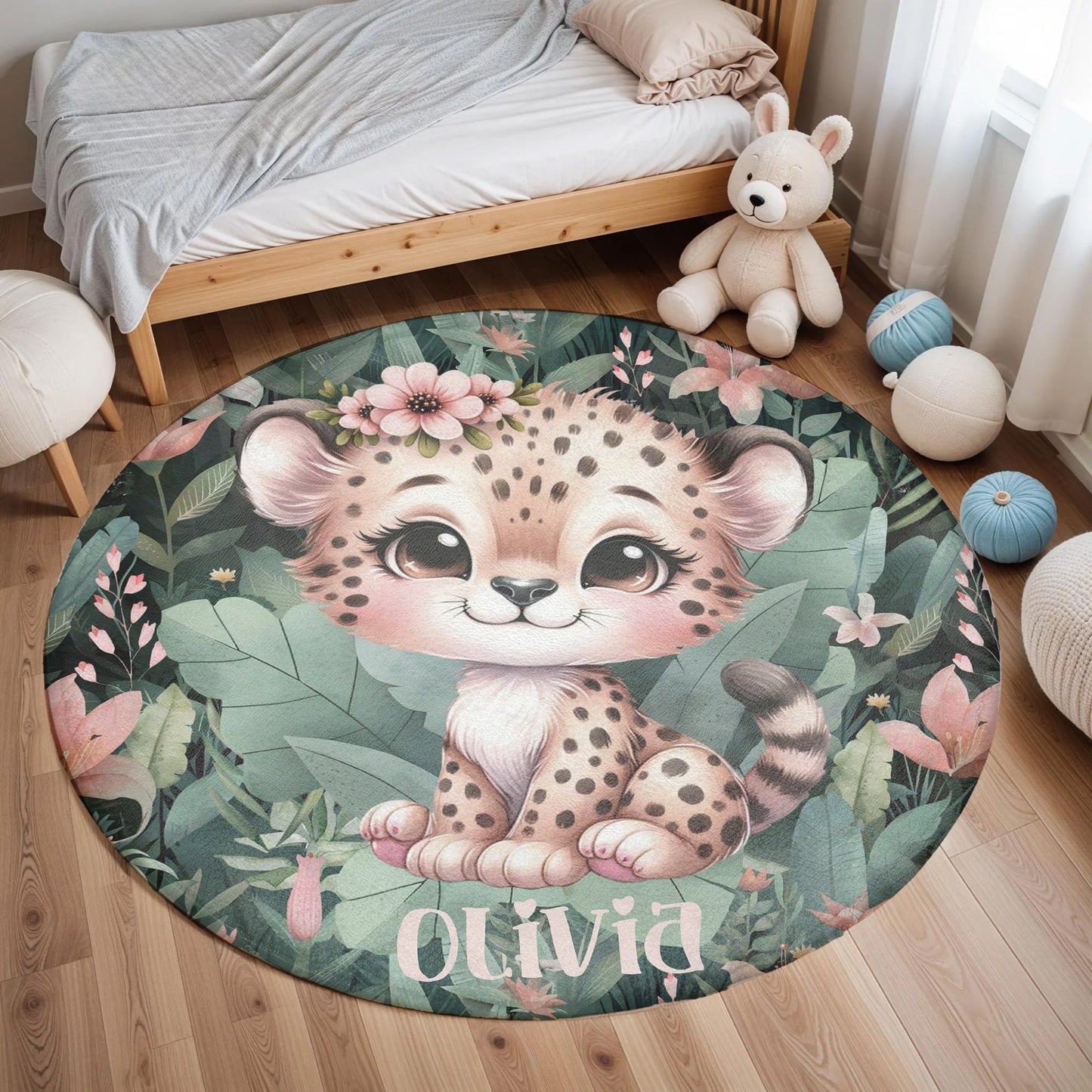Baby Leopard Round Rug