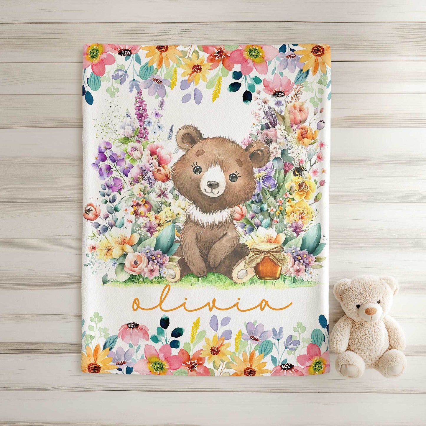Floral Bear Blanket