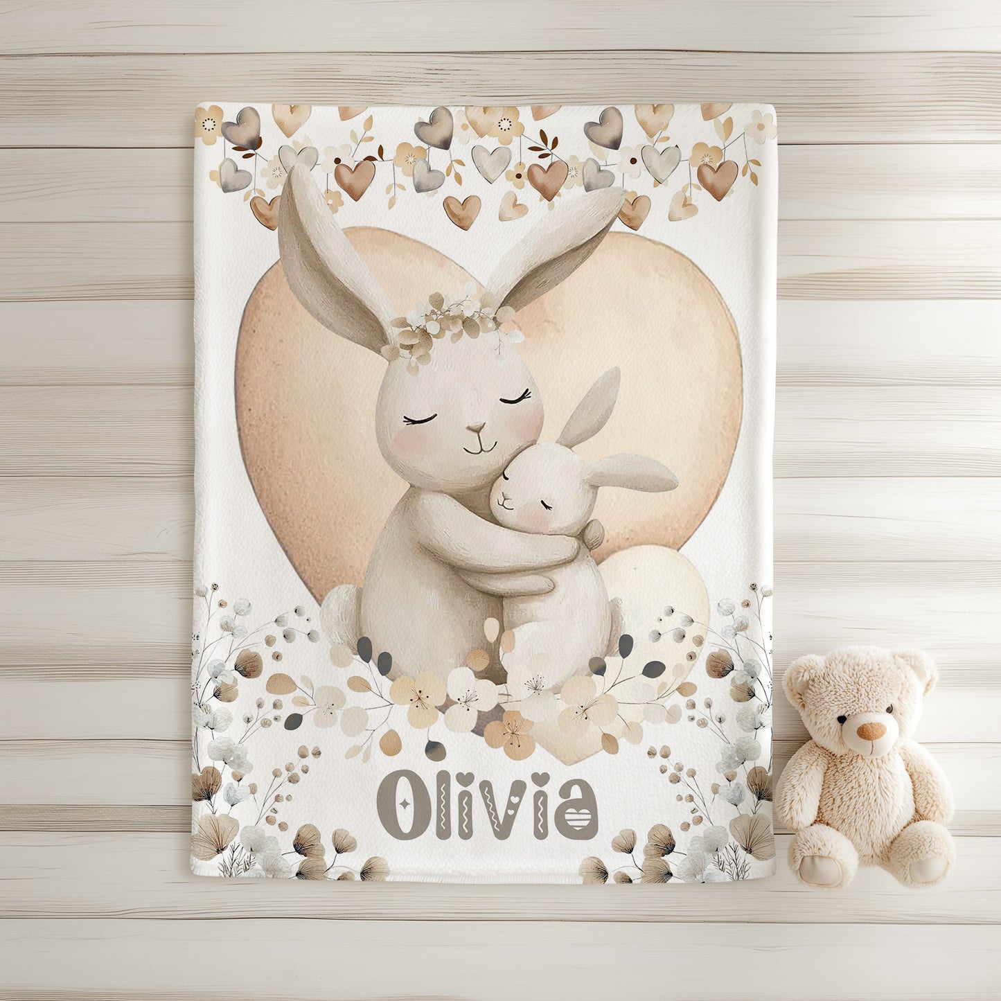 Mom And Baby Bunny Blanket