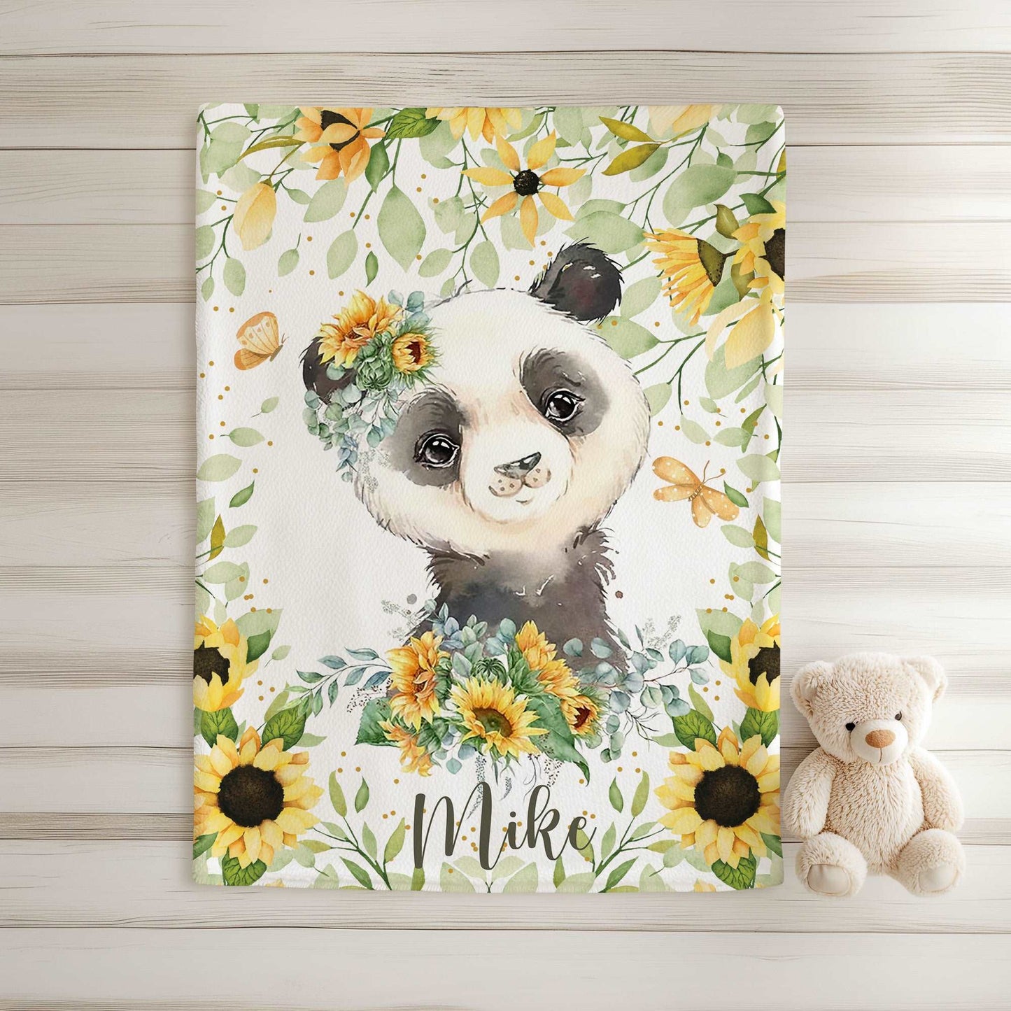 Panda Sunflower Blanket