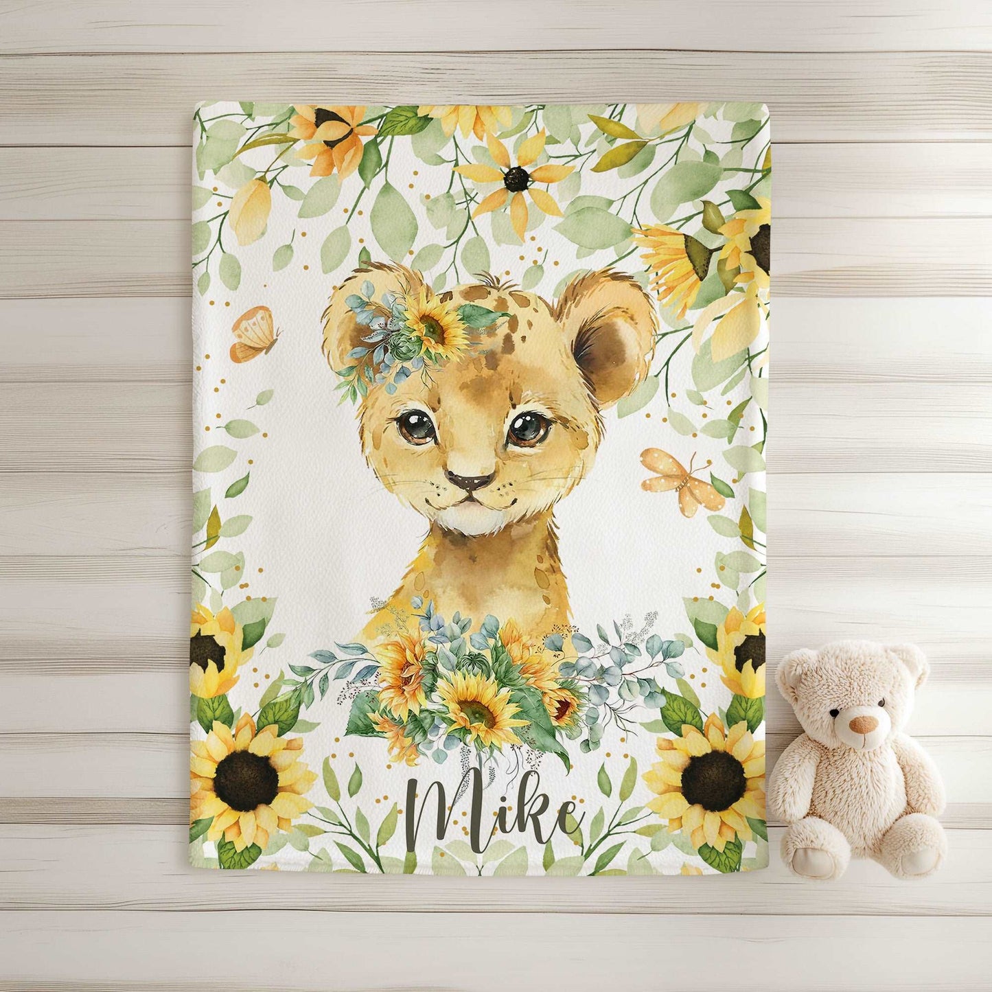 Lion Sunflower Blanket