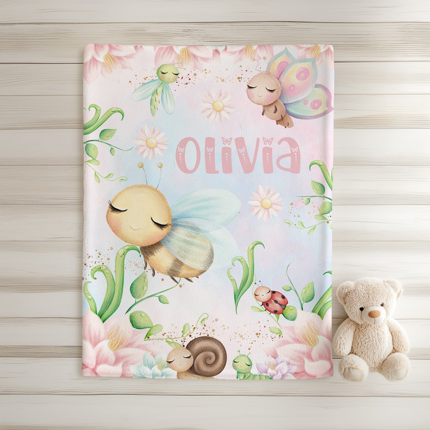 Cute Bugs Spring Blanket