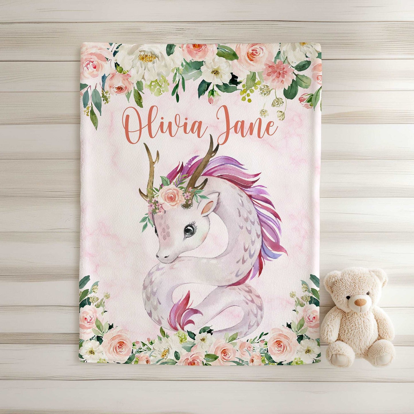 Dragon Rose Floral Blanket