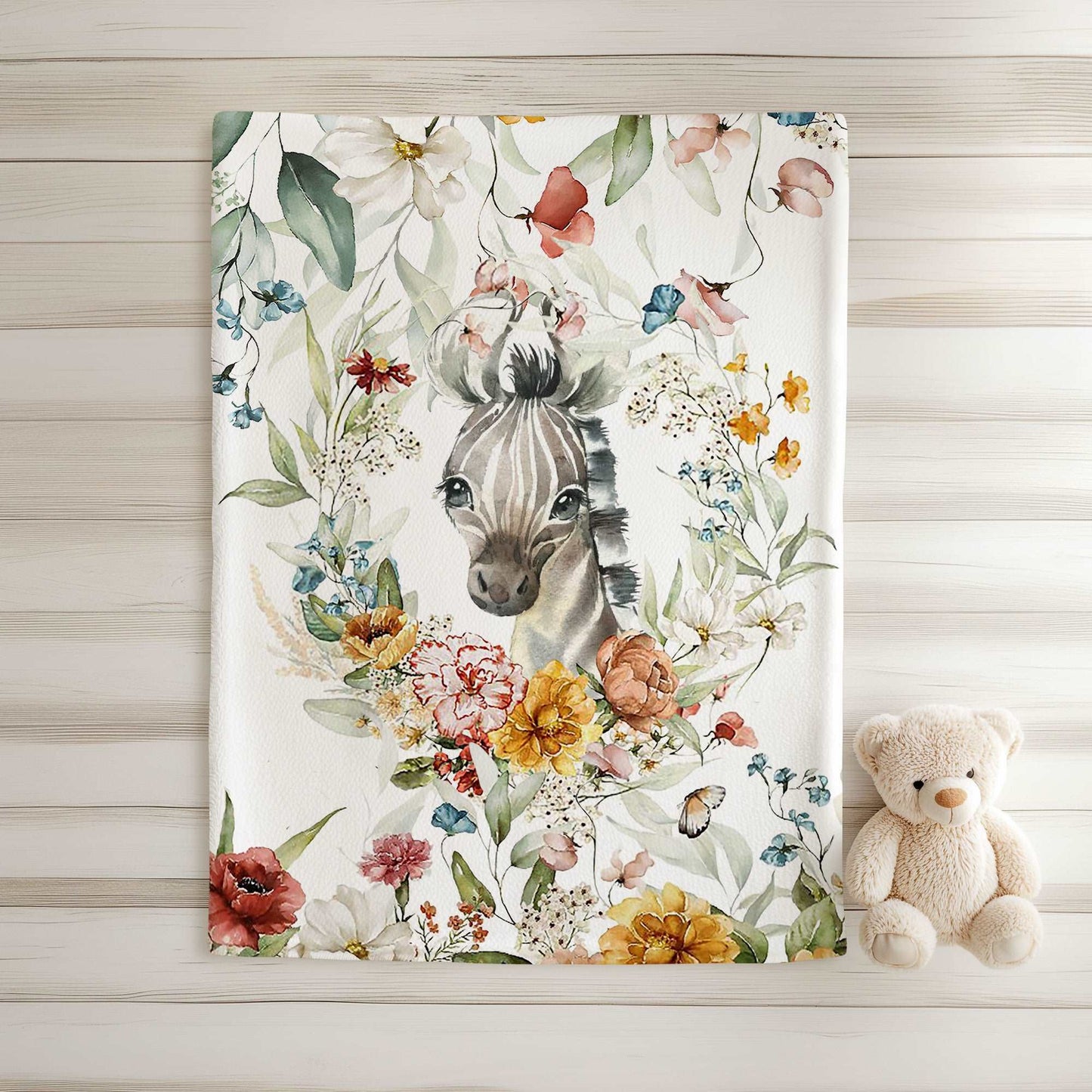 Floral Zebra Blanket