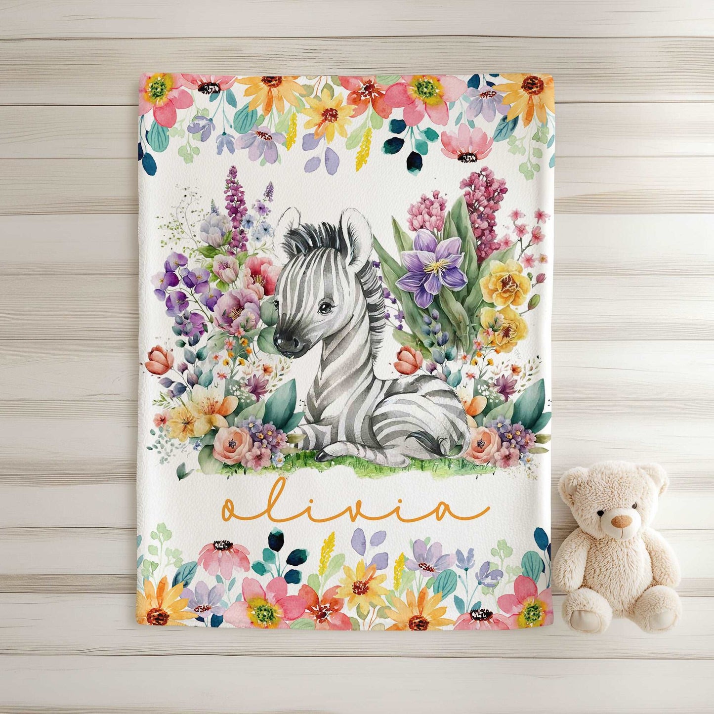 Floral Zebra Blanket