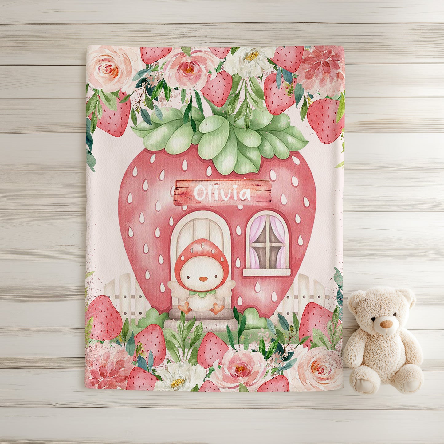 Strawberry Chicken Blanket