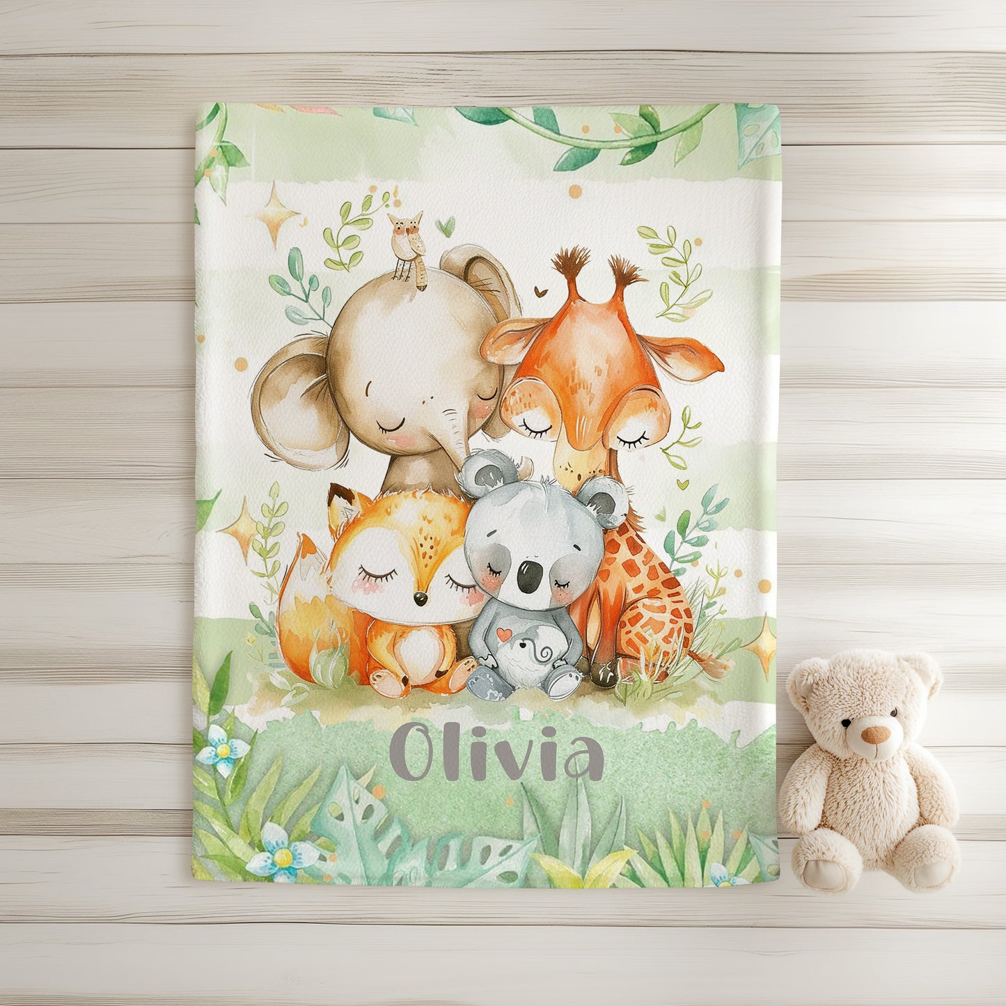 Sleeping Animals Nursery Blanket