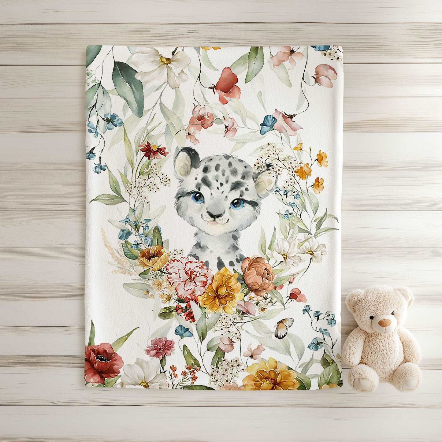 Floral Leopard Blanket