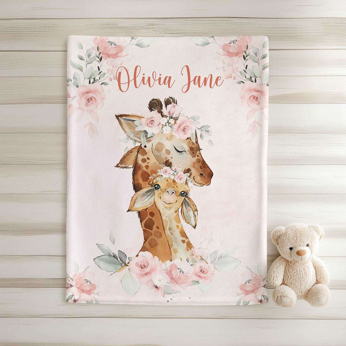Mum And Baby Giraffe Blanket