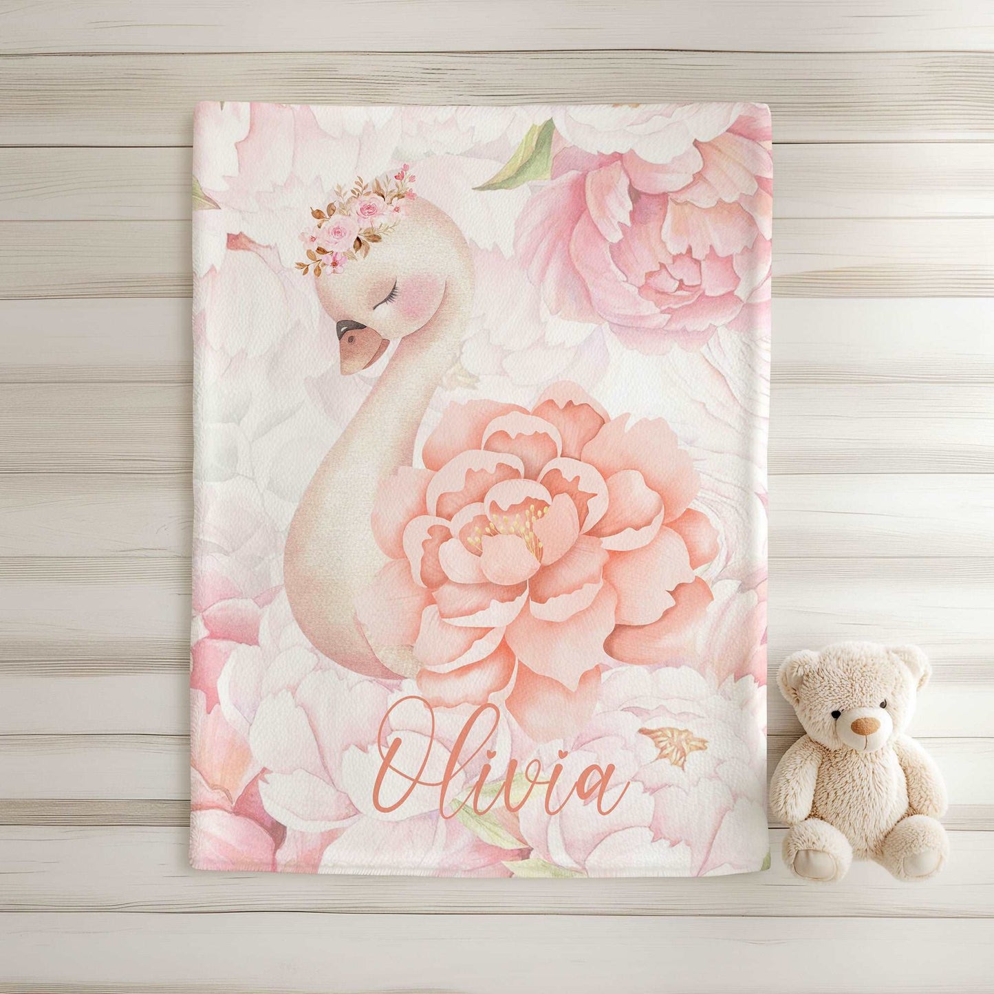 Floral Swan Blanket