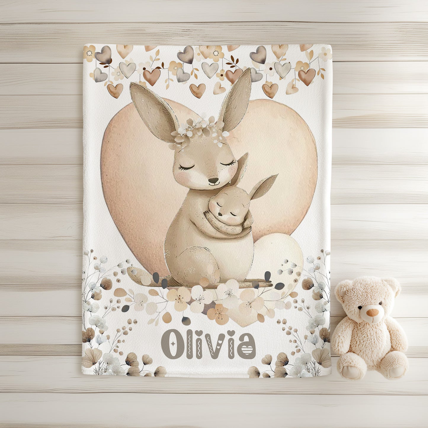 Mom And Baby Kangaroo Blanket
