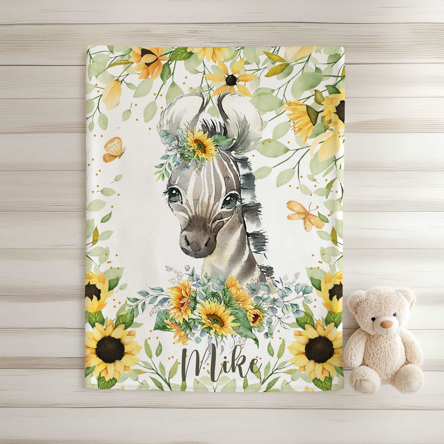Zebra Sunflower Blanket