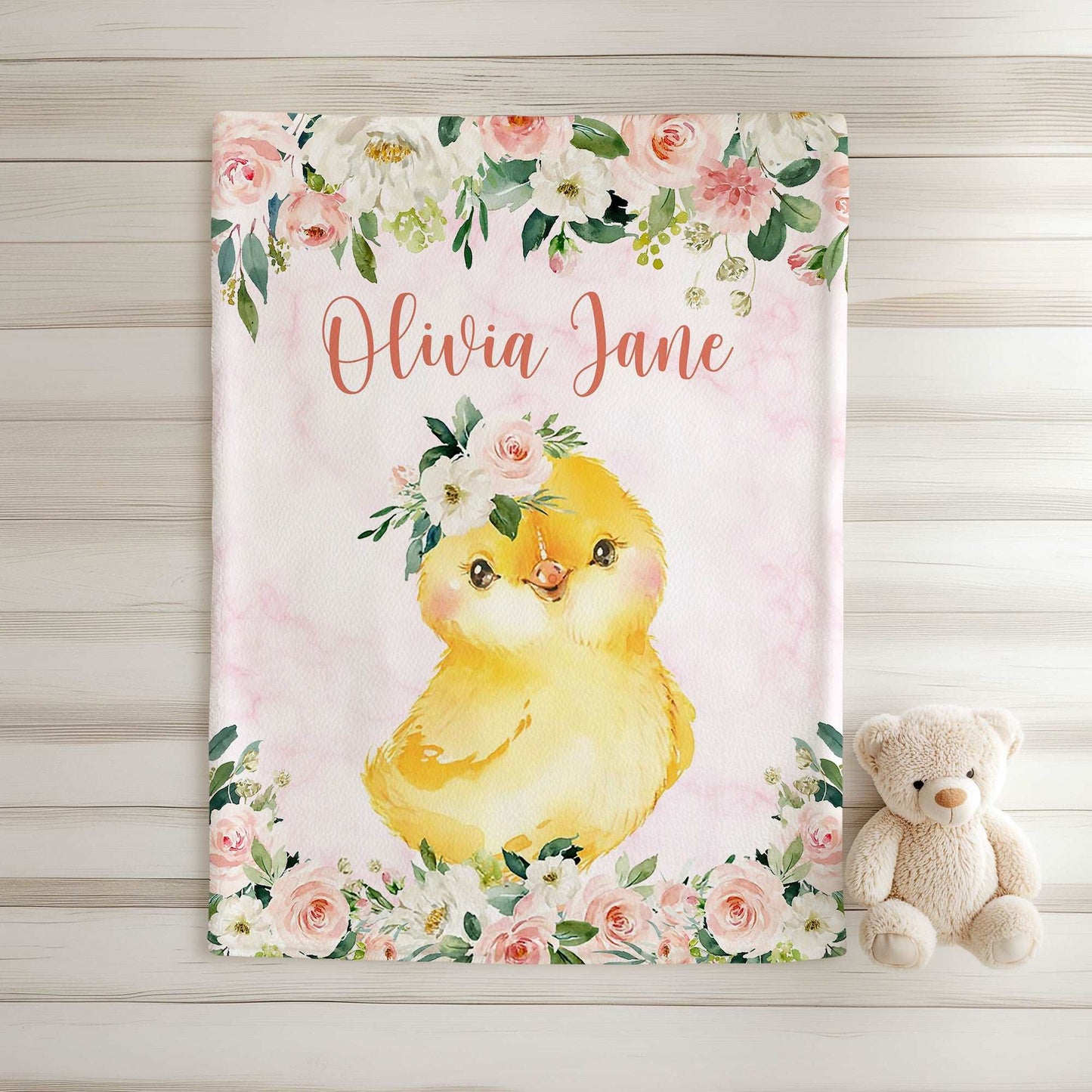 Chicken Rose Floral Blanket