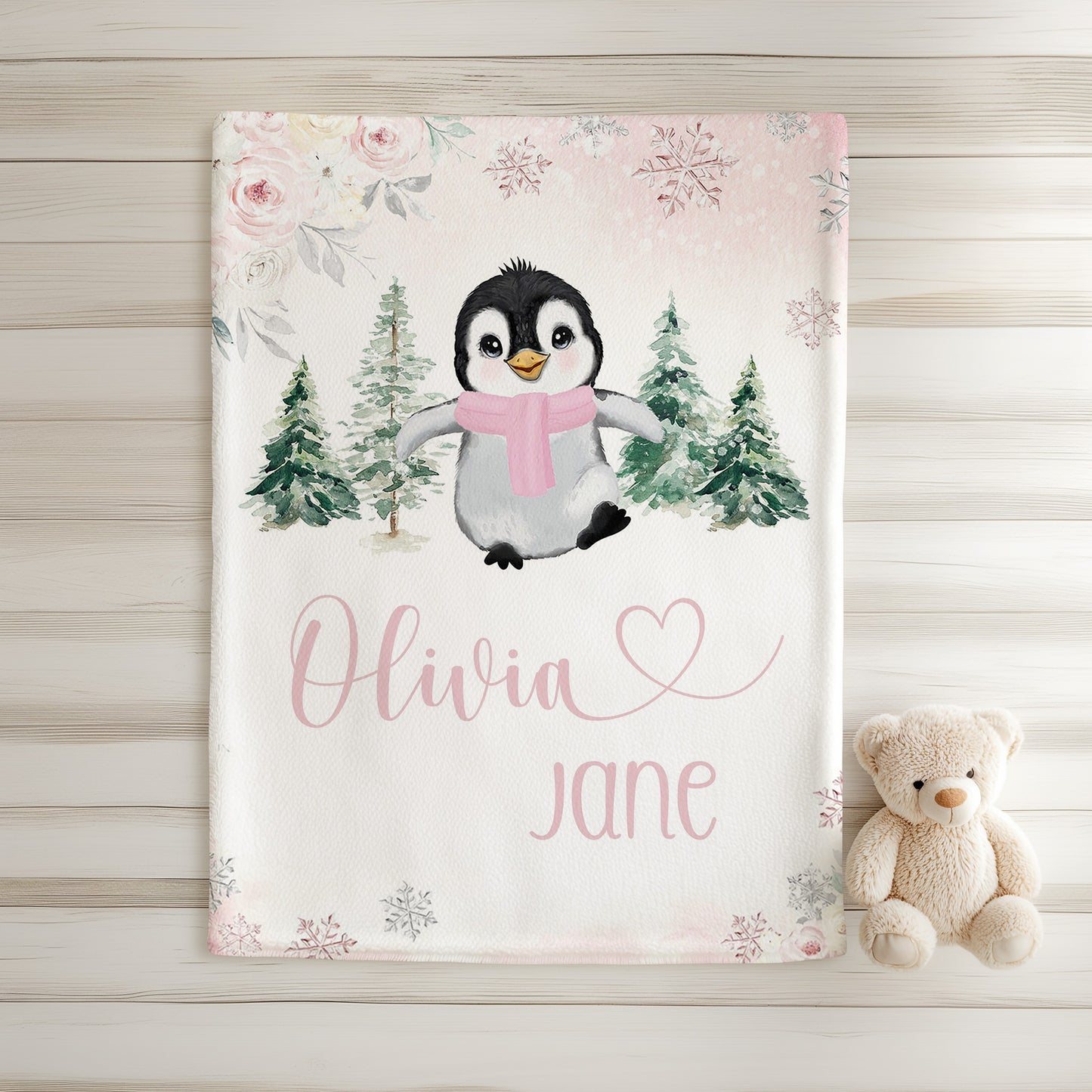 Baby Penguin Nursery Blanket