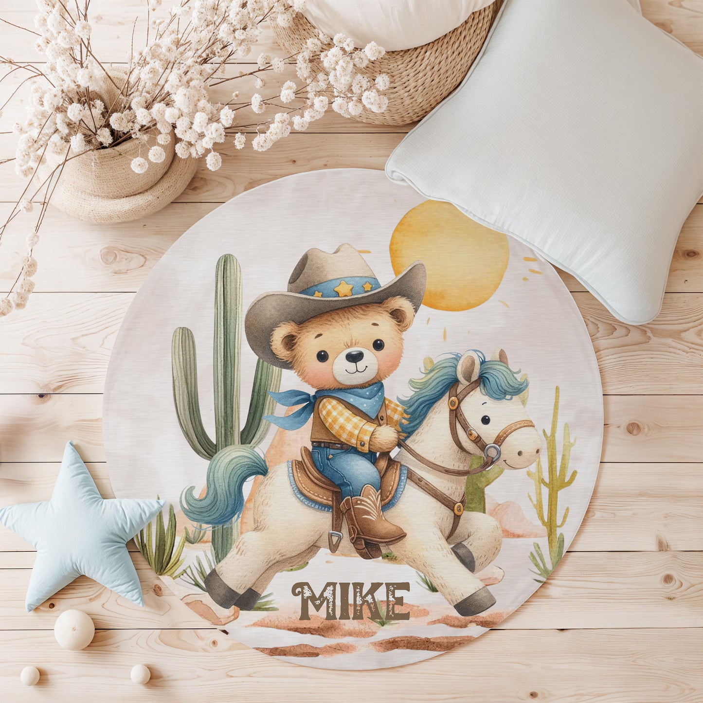 Western Cowboy Round Rug