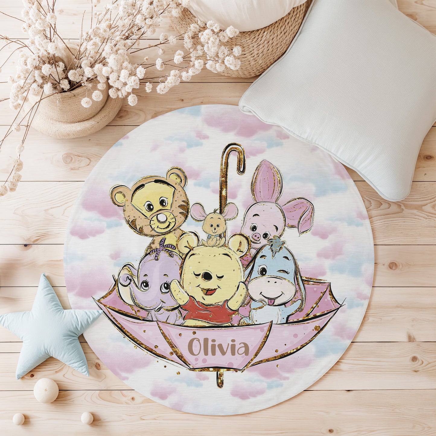Safari Animals Round Rug