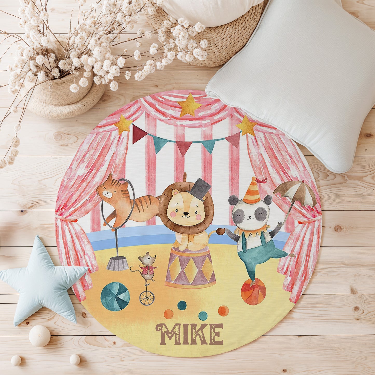 Circus Animals Round Rug