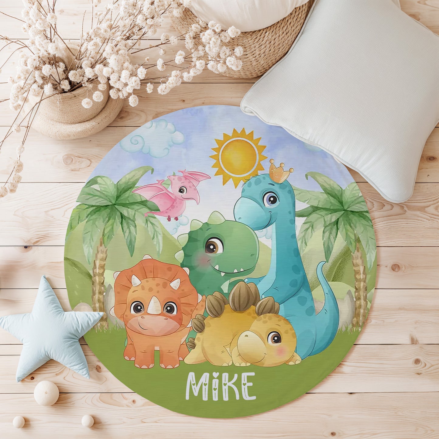 Dinosaur Friends Round Rug