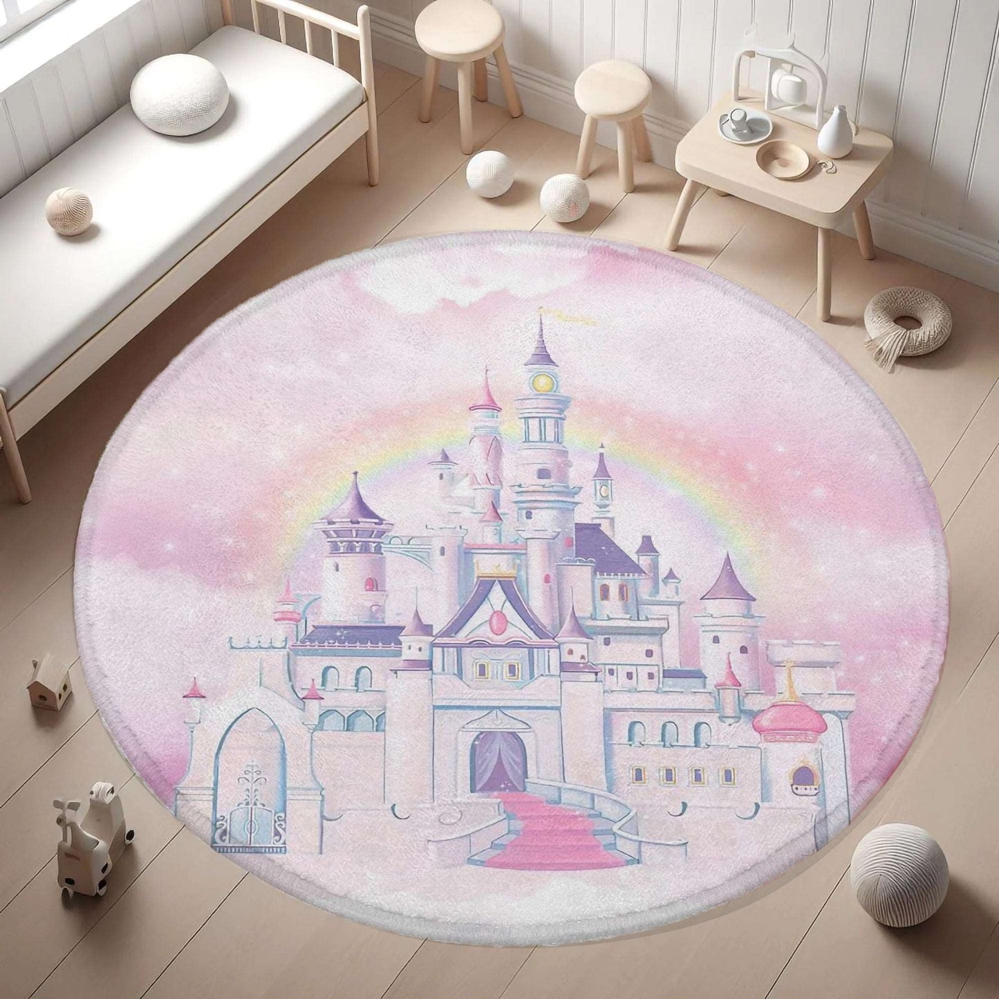 Princess Castle Round Rug
