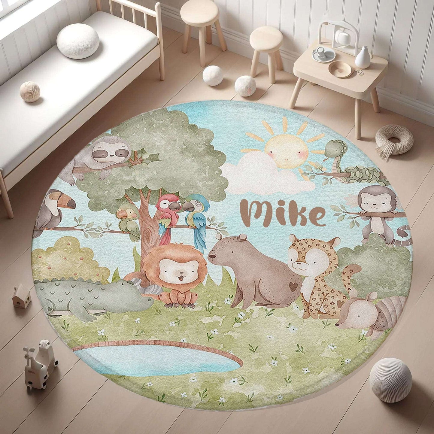 Forest Animals Round Rug