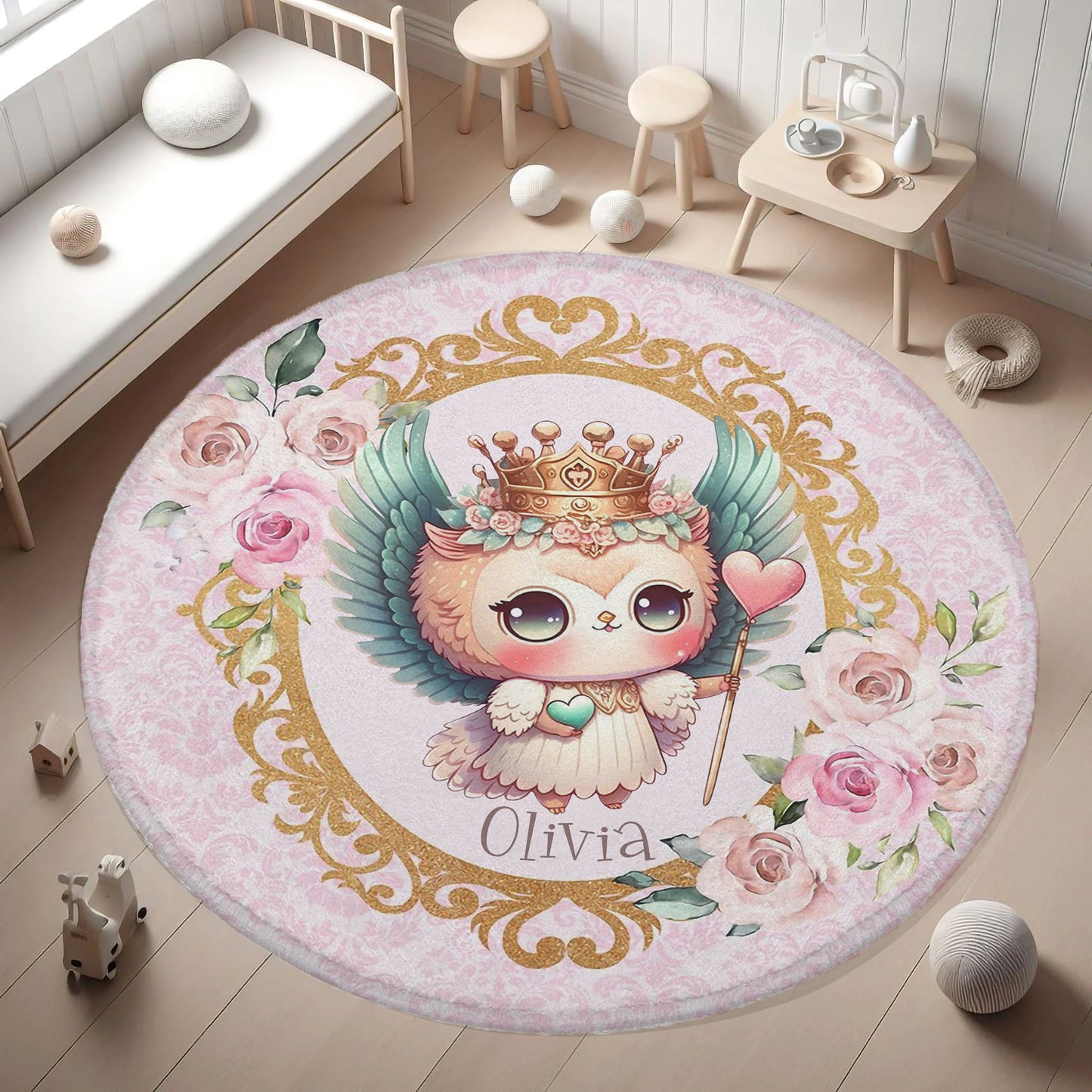 Princess Owl Round Rug