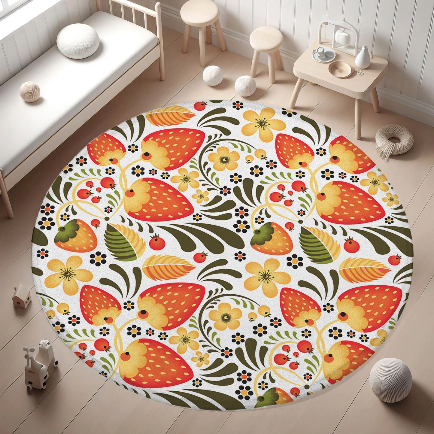 Strawberry Round Rug
