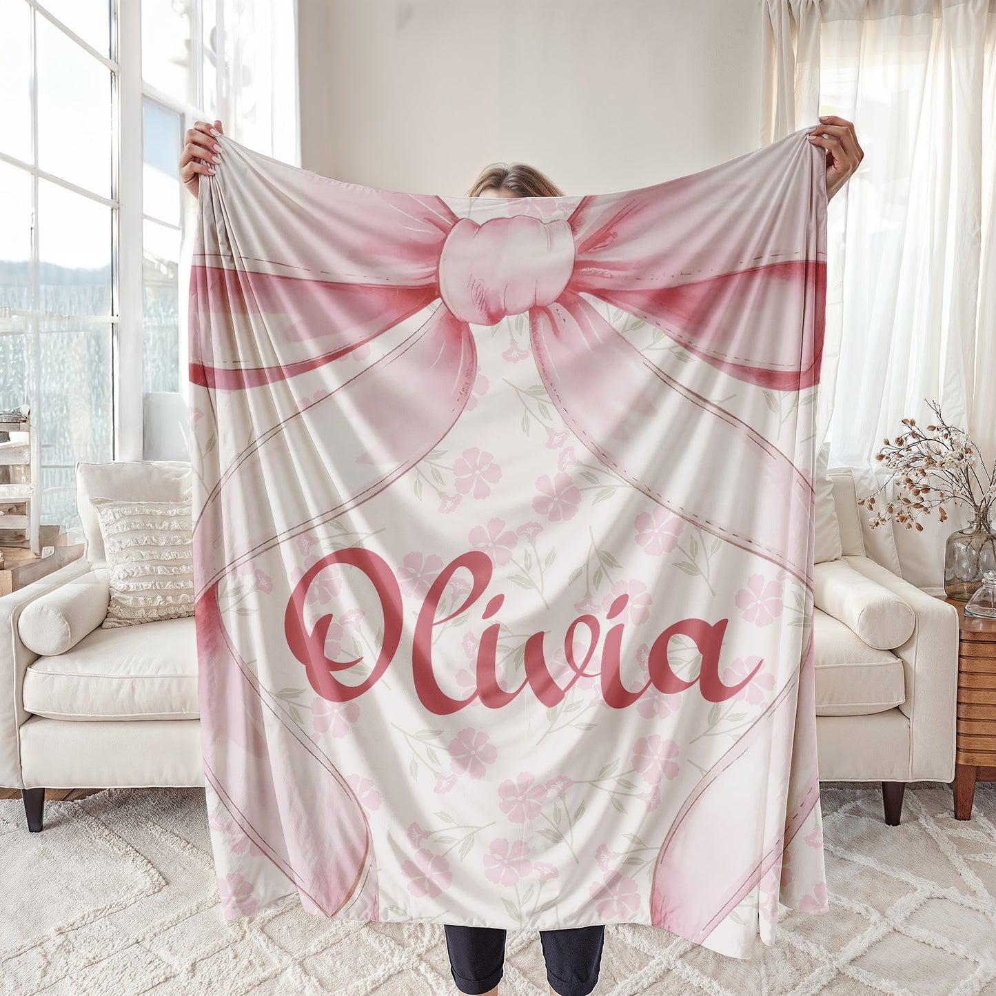 Pink Bow Blanket
