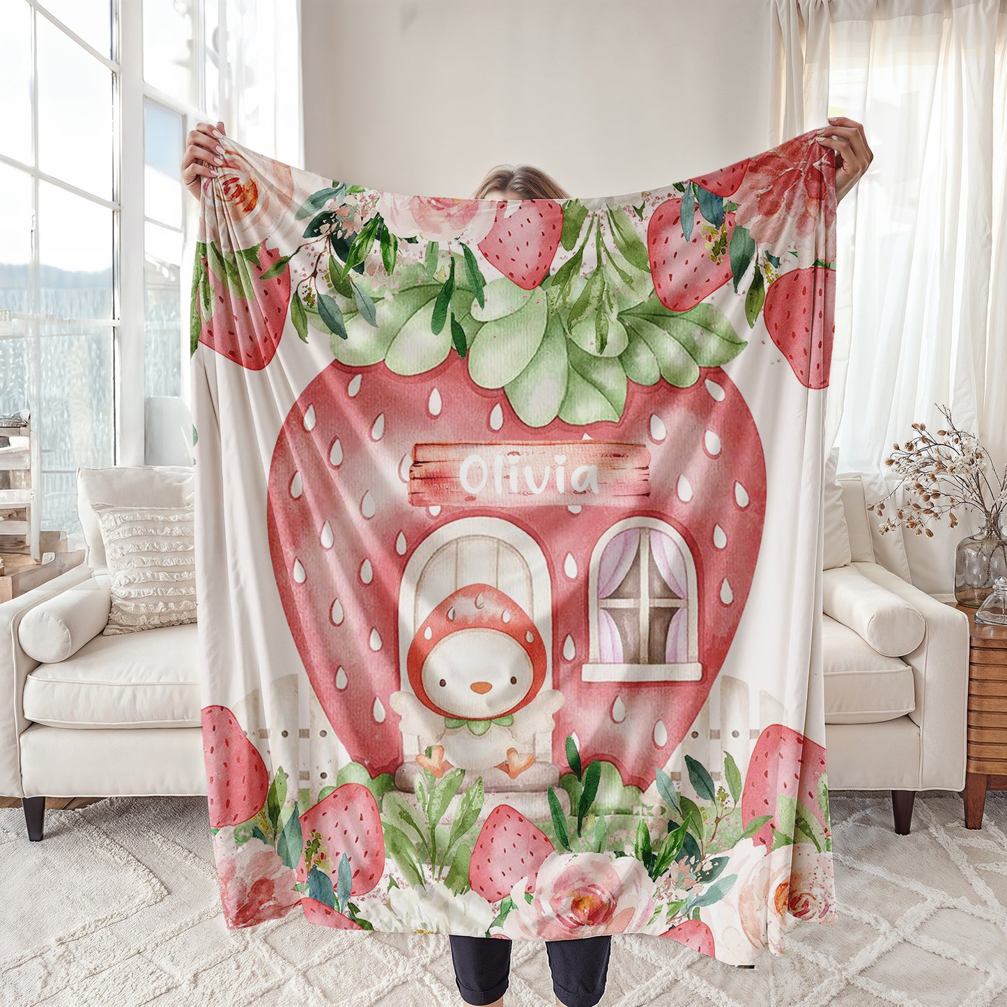 Strawberry Chicken Blanket