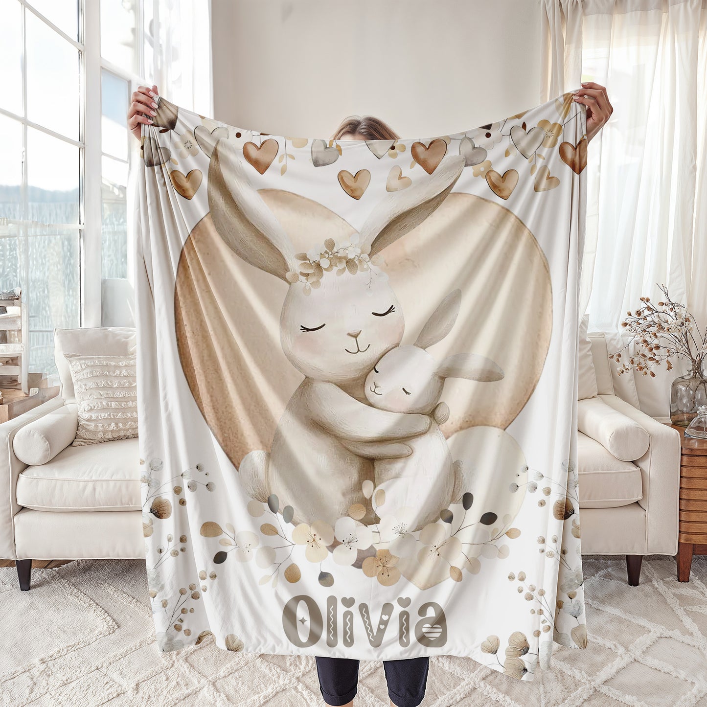 Mom And Baby Bunny Blanket