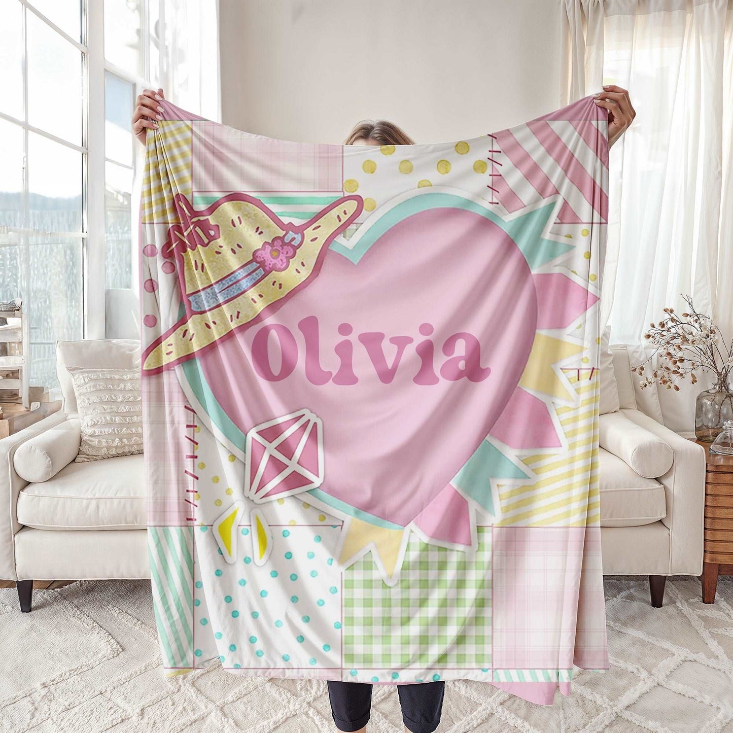 Pastel Heart Blanket