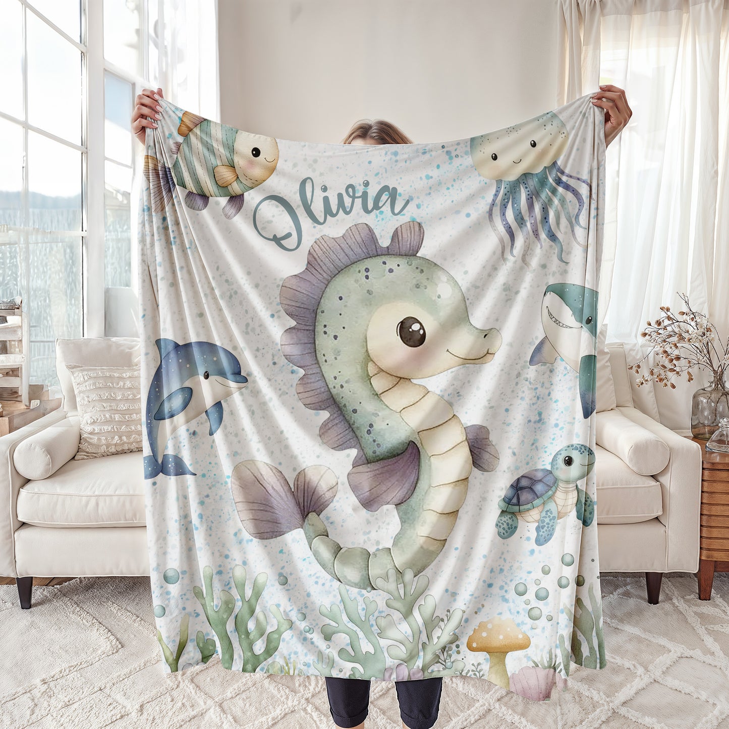Sea Horse Baby Blanket