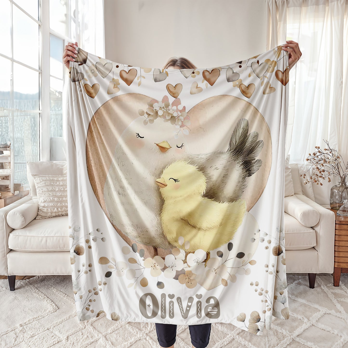 Mom And Baby Chicken Blanket