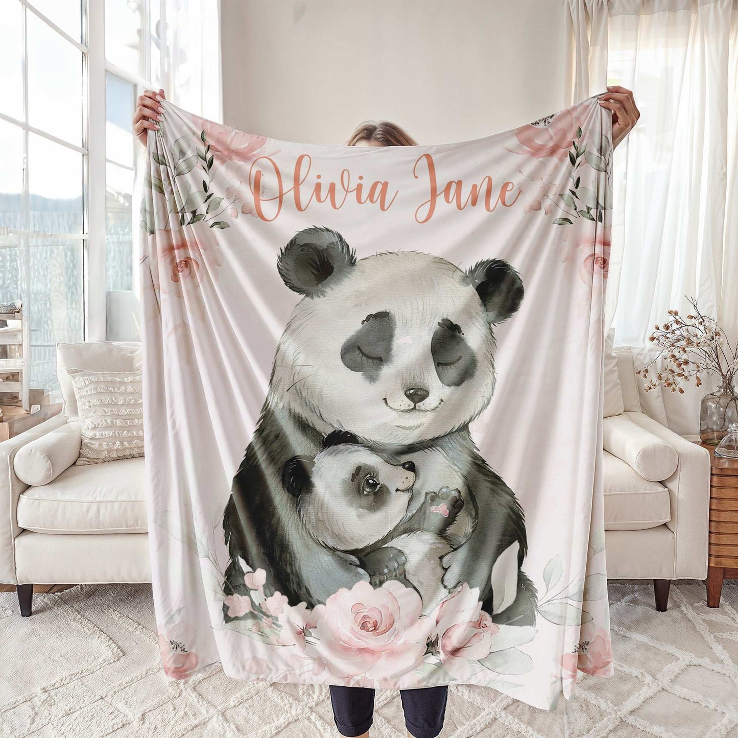 Mum And Baby Panda Blanket