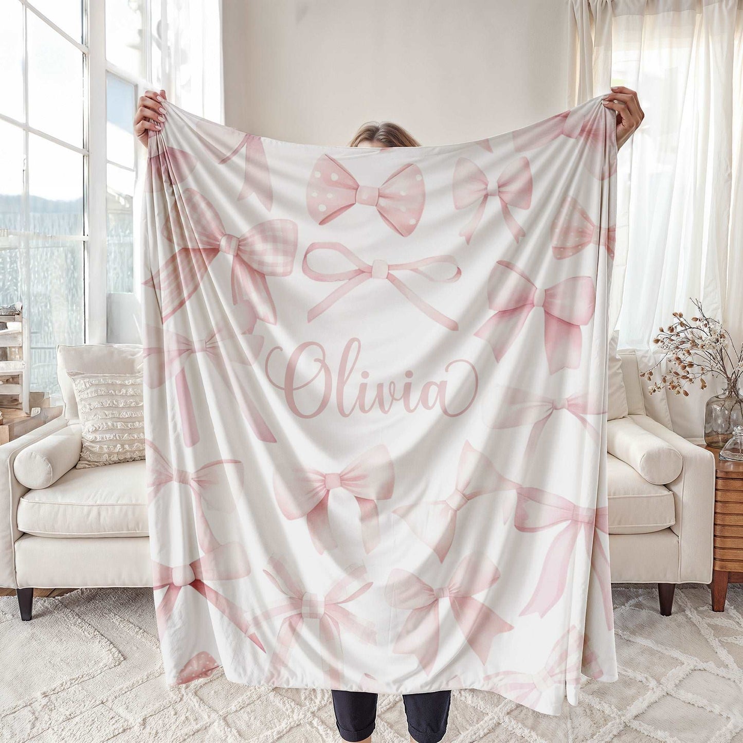 Pink Bow Blanket
