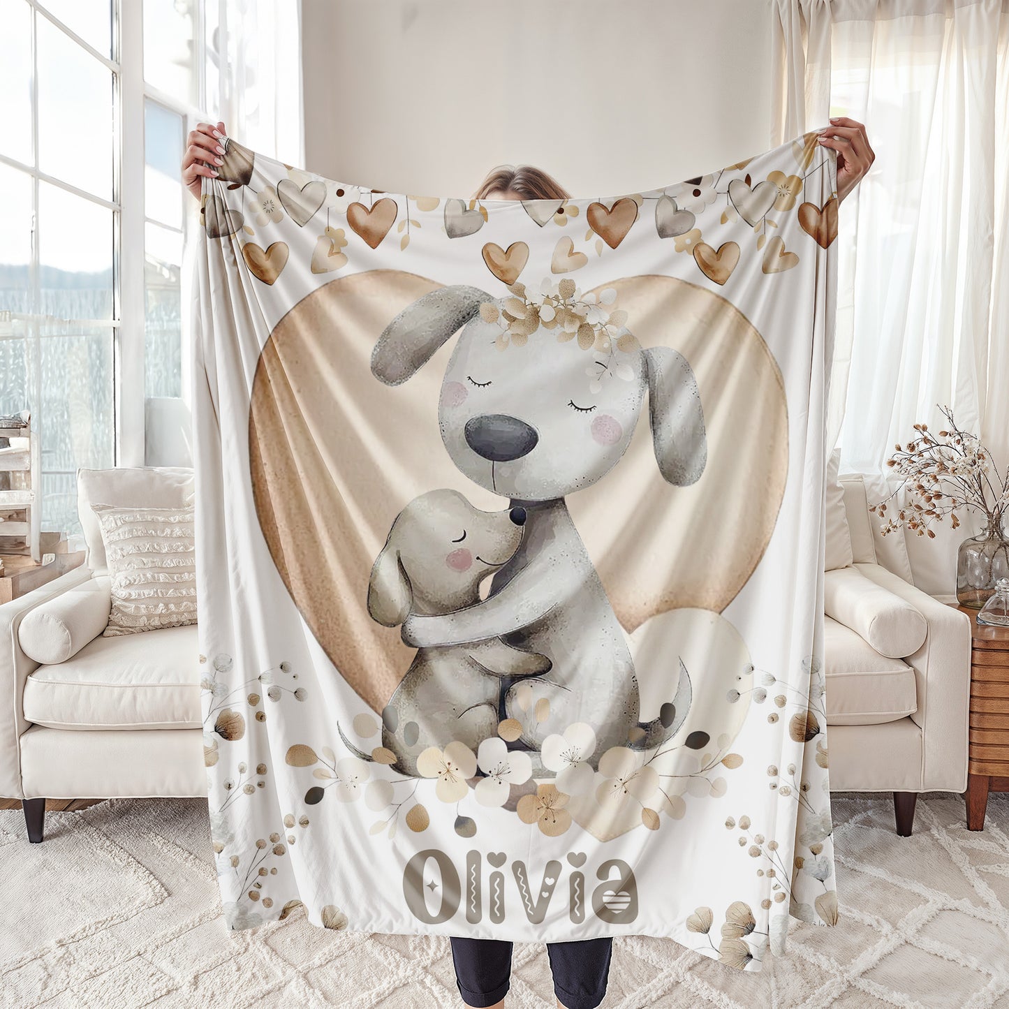 Mom And Baby Dog Blanket