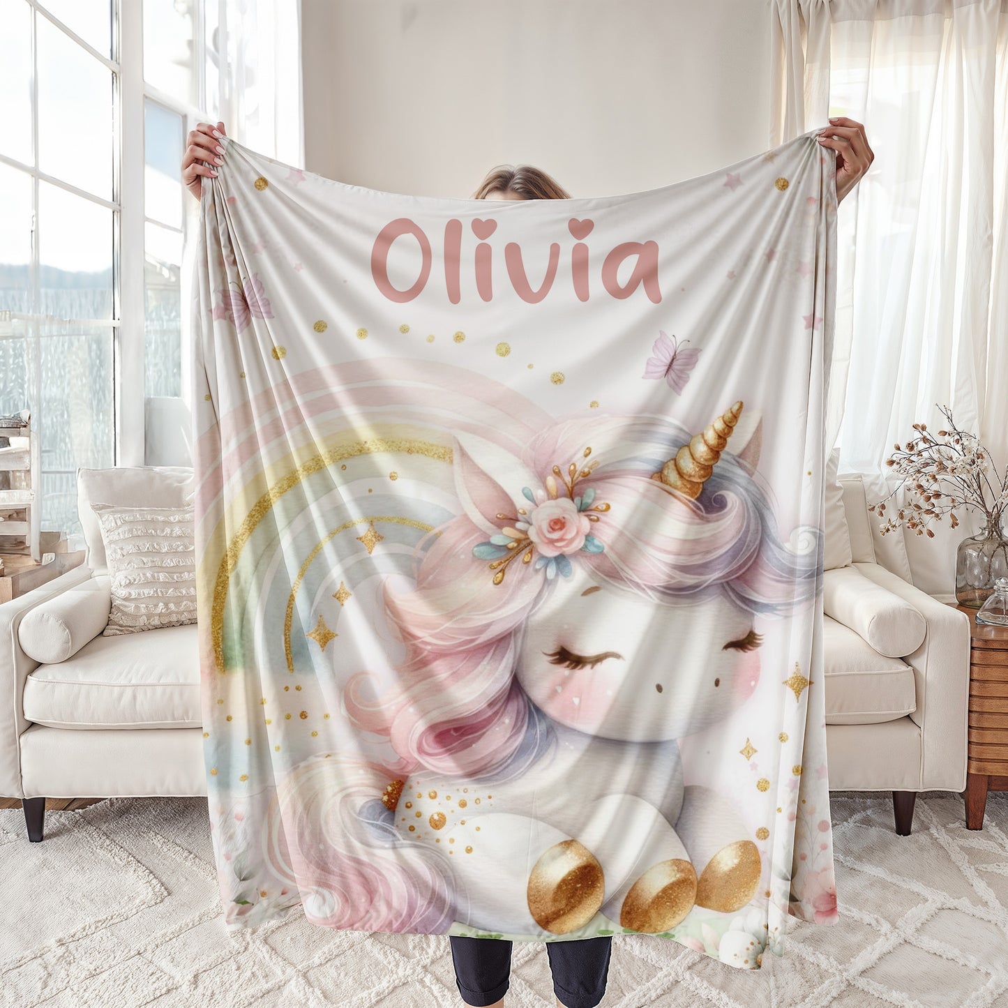 Floral Unicorn Blanket