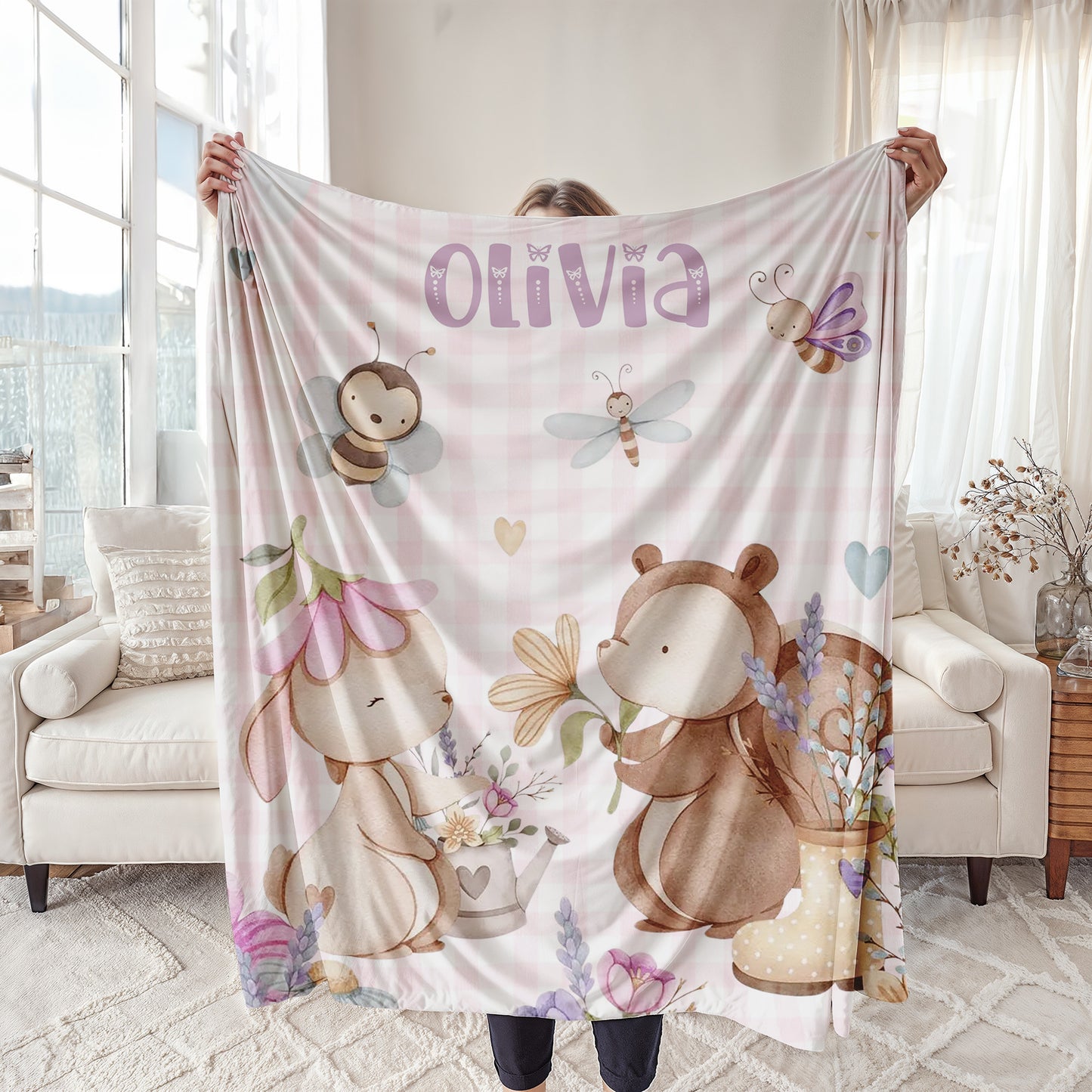 Bunny Bear Spring Blanket