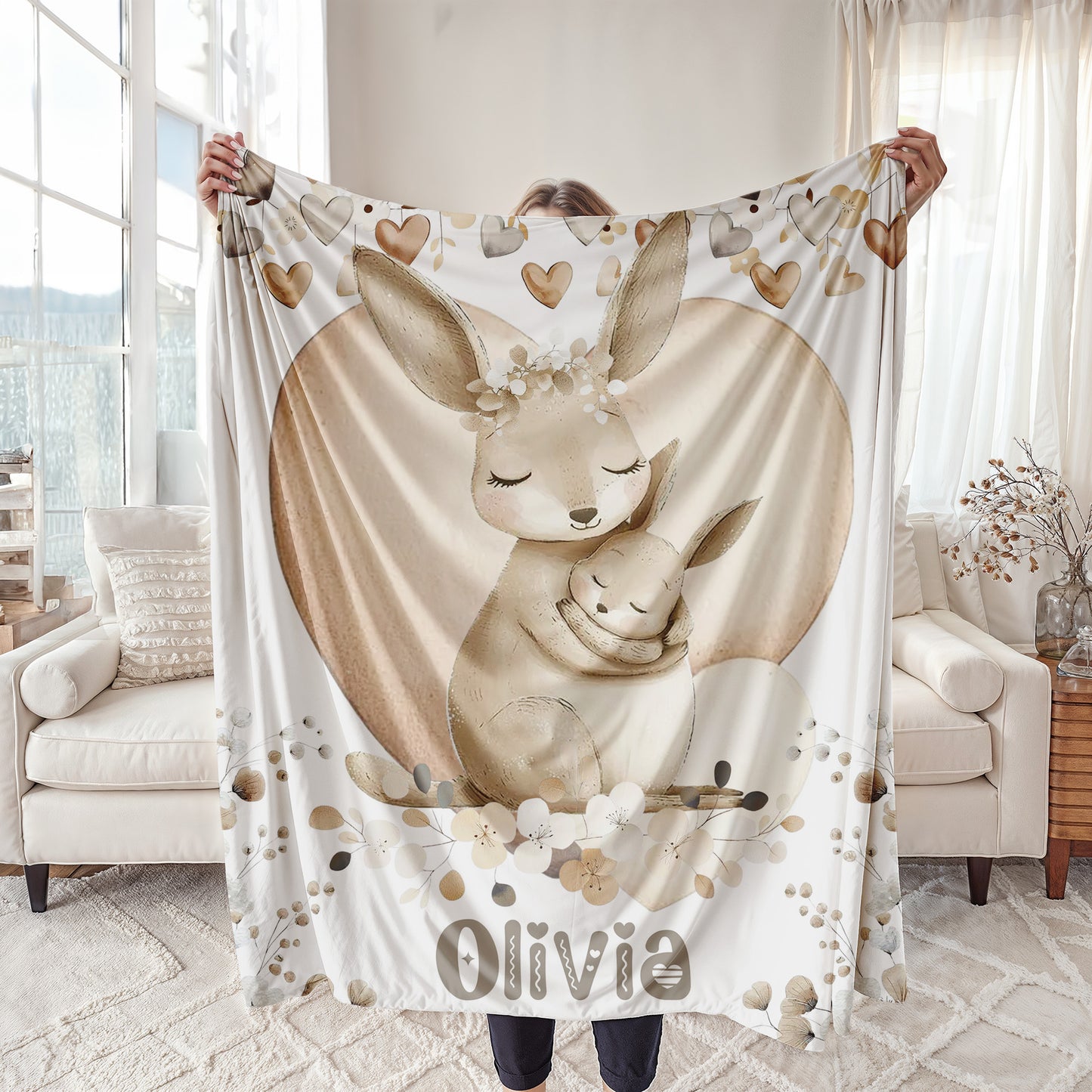 Mom And Baby Kangaroo Blanket