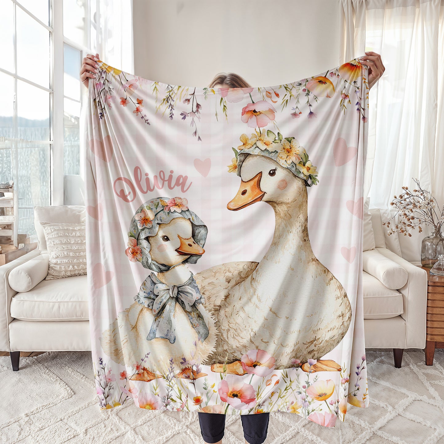 Mom And Baby Goose Blanket