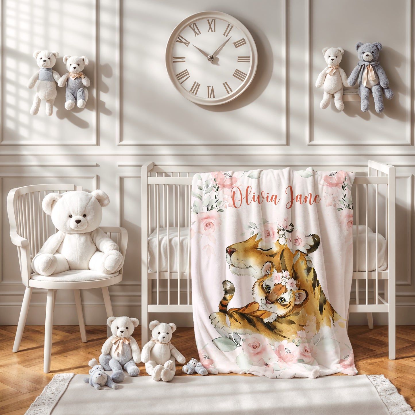 Mom And Baby Tiger Blanket