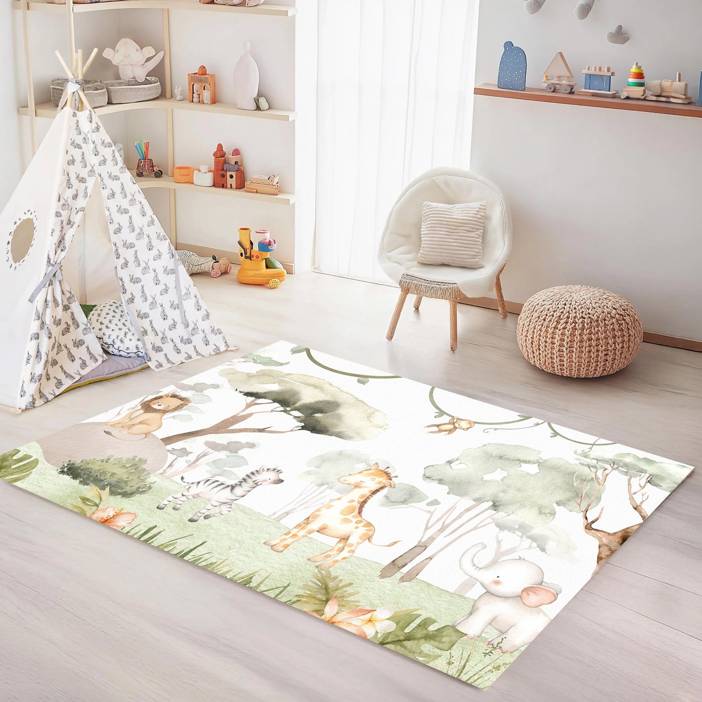 Safari Animals Nursery Rug