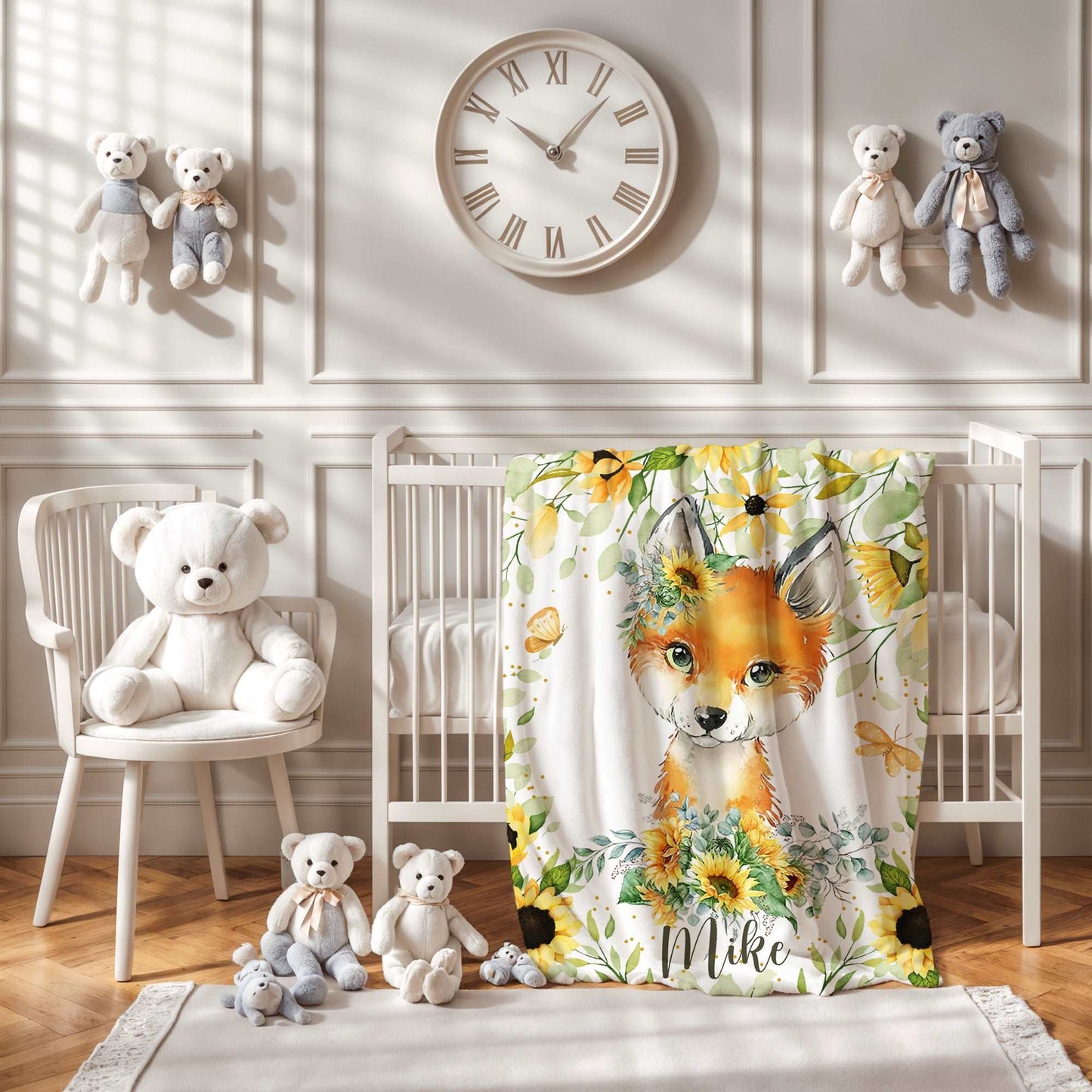 Fox Sunflower Blanket