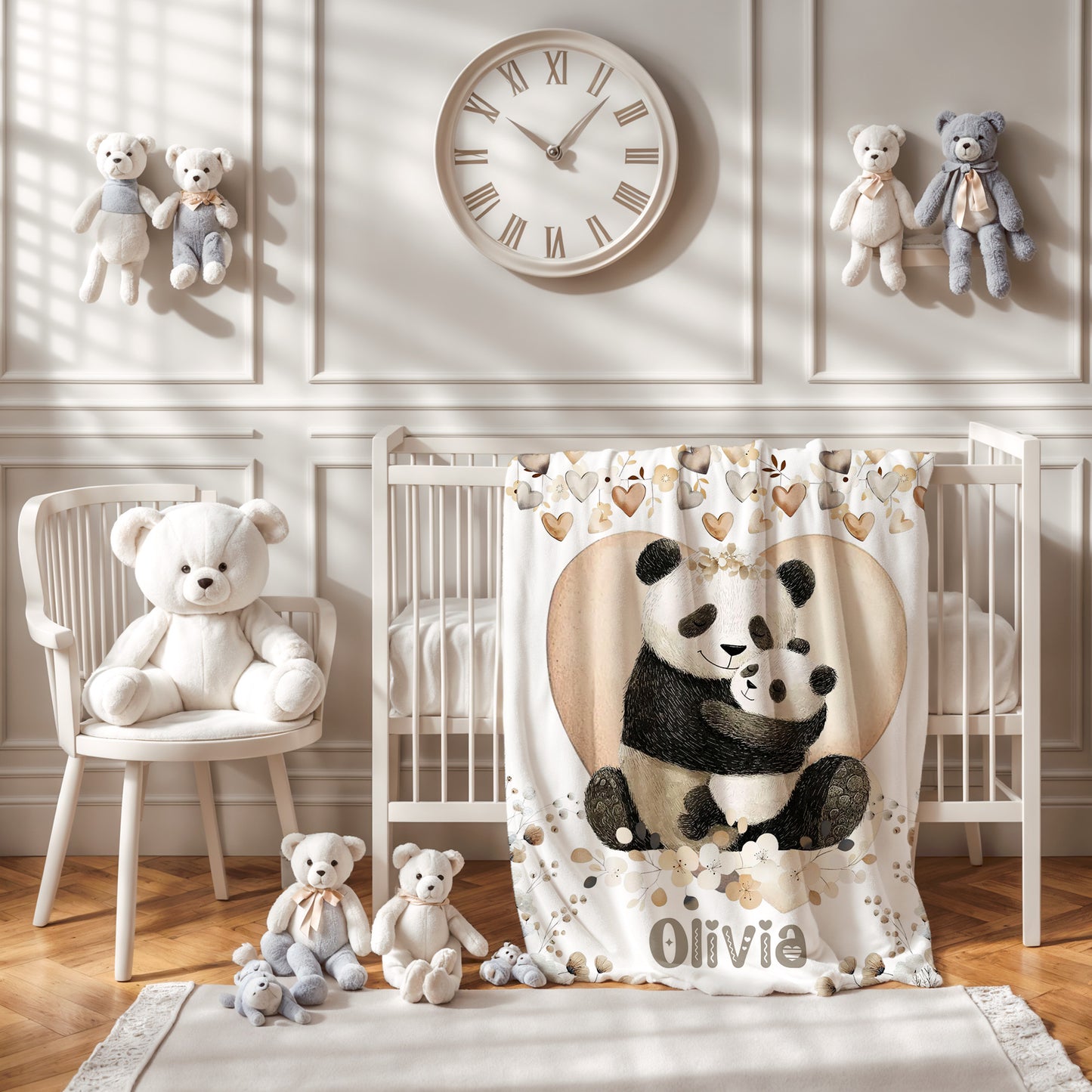 Mom And Baby Panda Blanket