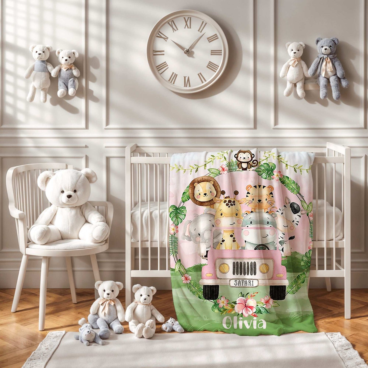 Safari Animals In Car Blanket